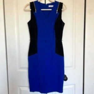 Calvin Klein sleeveless sheath dress, Blue/black, size 4
